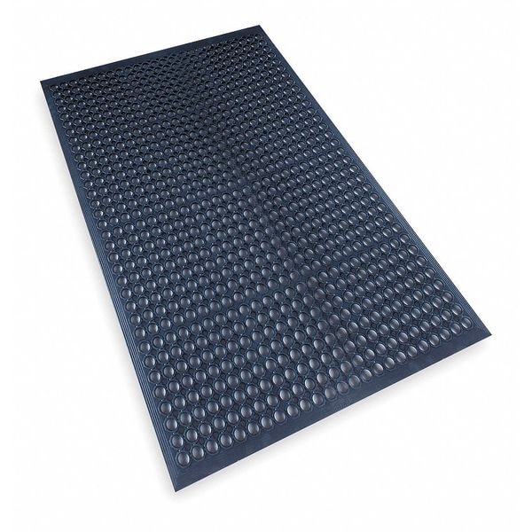 Notrax Antifatigue Mat, Mini Diamond Studded Top, 3 ft x 5 ft, 1/2 in Thick, Beveled Edge, Natural Rubber - 562S0035BL