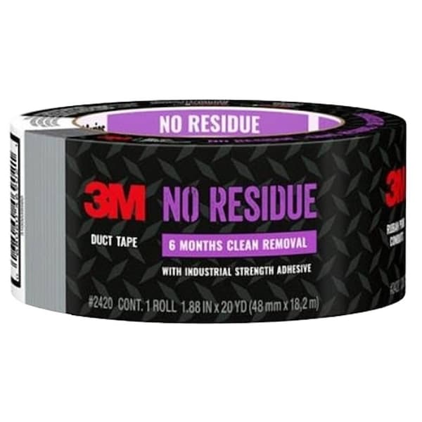Scotch Tough Duct Tape, 25 yd L, 188 in W, Cloth Backing, Gray - P2425