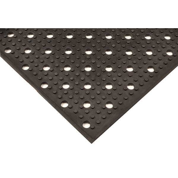 Notrax Antifatigue Mat, 8 ft L x 3 ft W, 3/8 in Thickness, Rubber, Sure Traction, Black - T23S0038BL