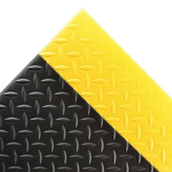 Notrax Antifatigue Mat, 4 ft. L x 3 ft. W, 1/2" Thickness, Closed Cell PVC Foam, Diamond Plate - 419S0034BY