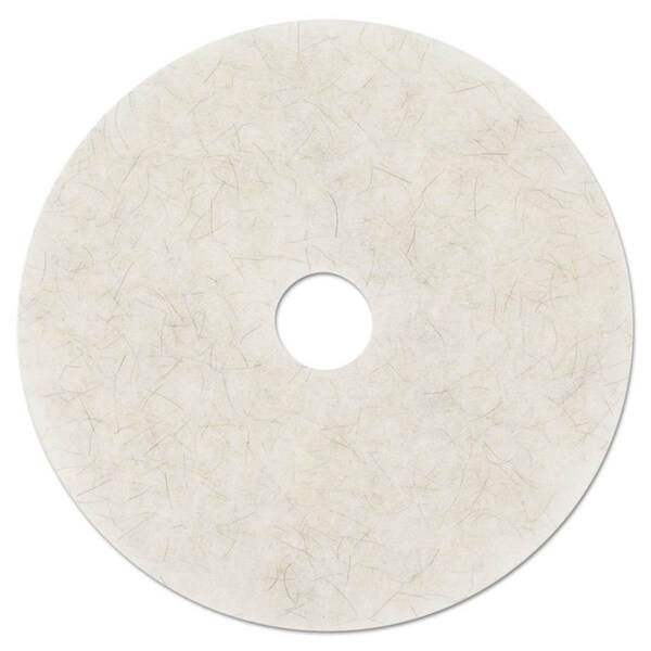 Overtime 17 in. dia Ultra High-Speed Natural Hair Floor Pads - White, 5PK - OV3750349