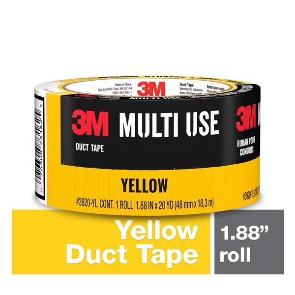 3M Yellow Duct Tape 3920-YL, 1.88"x20yd, PK12 - 3920-YL