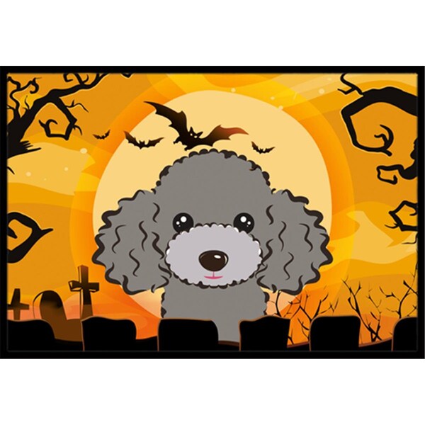 Carolines Treasures Halloween Silver Gray Poodle Indoor and Outdoor Mat- 24 x 36 in. - BB1817JMAT