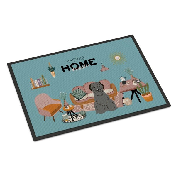 Carolines Treasures 24 x 36 in. Black Briard Sweet Home Indoor or Outdoor Mat - CK7926JMAT
