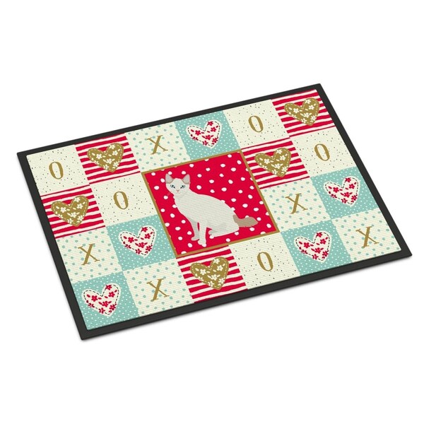 Carolines Treasures 18 x 27 in. Korean Bobtail Cat Love Indoor or Outdoor Mat - CK5768MAT