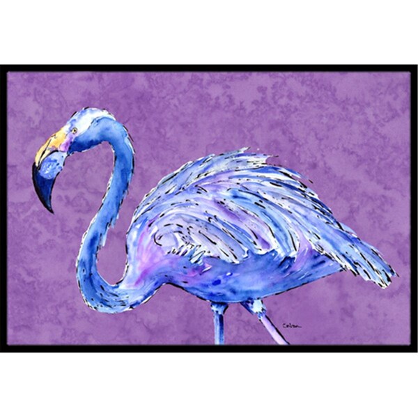Carolines Treasures Flamingo on Purple Indoor Or Outdoor Doormat - 18 x 27 in. - CA66494