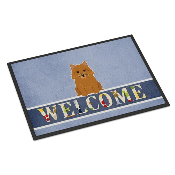 Carolines Treasures 18 x 27 in. Norwich Terrier Welcome Indoor or Outdoor Mat - BB5601MAT