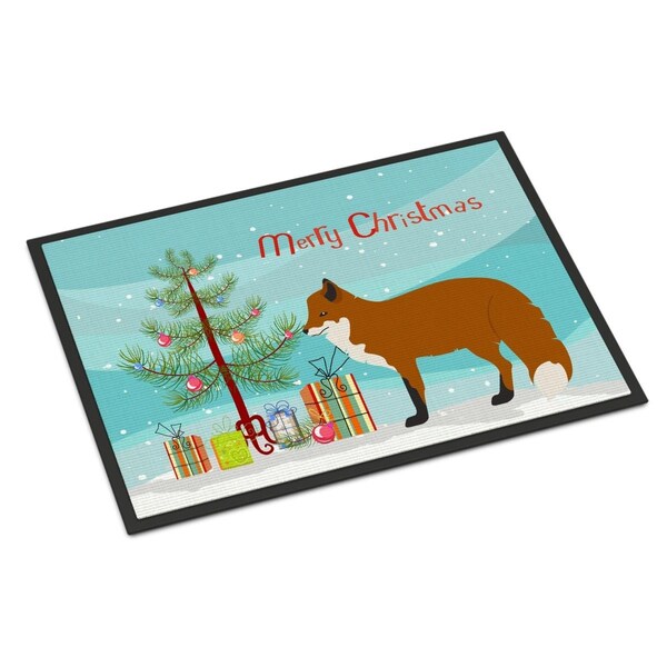 Carolines Treasures Red Fox Christmas Indoor or Outdoor Mat, 24 x 36 in. - BB9243JMAT