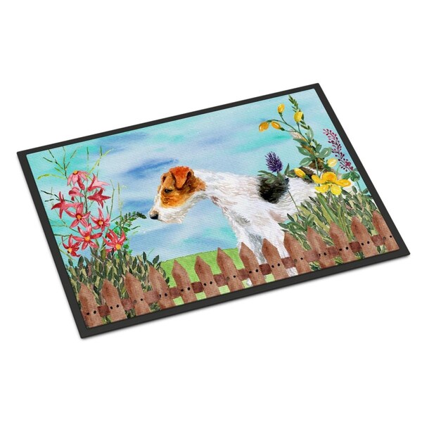 Carolines Treasures Fox Terrier Spring Indoor or Outdoor Mat - 24 x 36 in. - CK1212JMAT