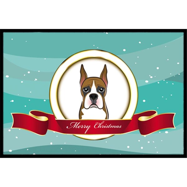 Carolines Treasures Boxer Merry Christmas Indoor and Outdoor Mat- 24 x 36 in. - BB1533JMAT