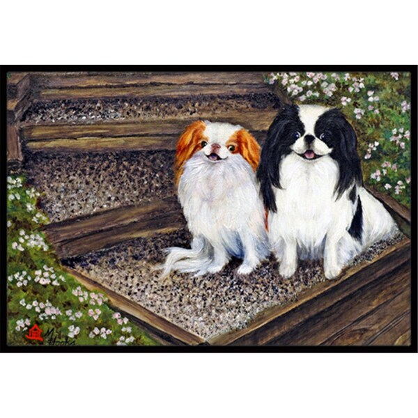 Carolines Treasures Japanese Chin Daddys Girls Indoor and Outdoor Mat- 18 x 27 in. - MH1047MAT