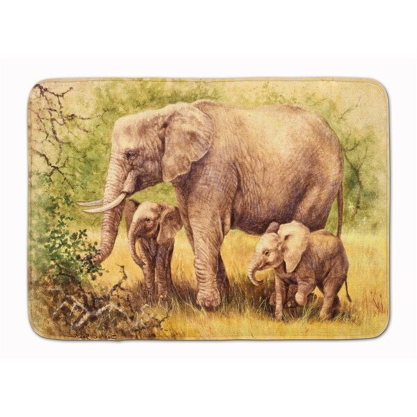 Carolines Treasures Elephants by Daphne Baxter Machine Washable Memory Foam Mat - BDBA0112RUG