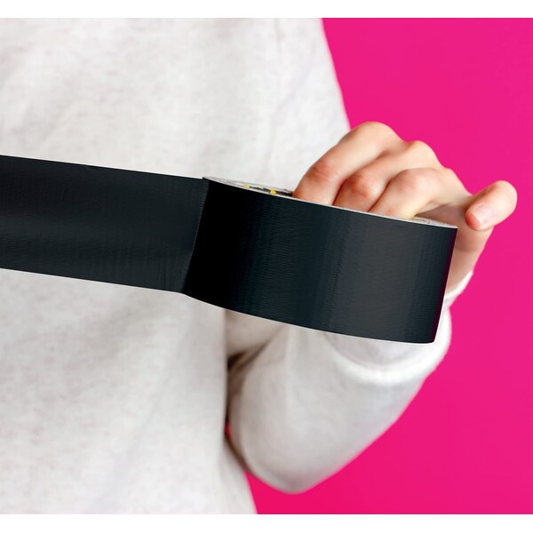 Better Office Products Duct Tape, Heavy Duty, 7.3mil, 1.88 Inch x 30 Yards Per Roll, Easy Tear, Black, 2PK - 40201