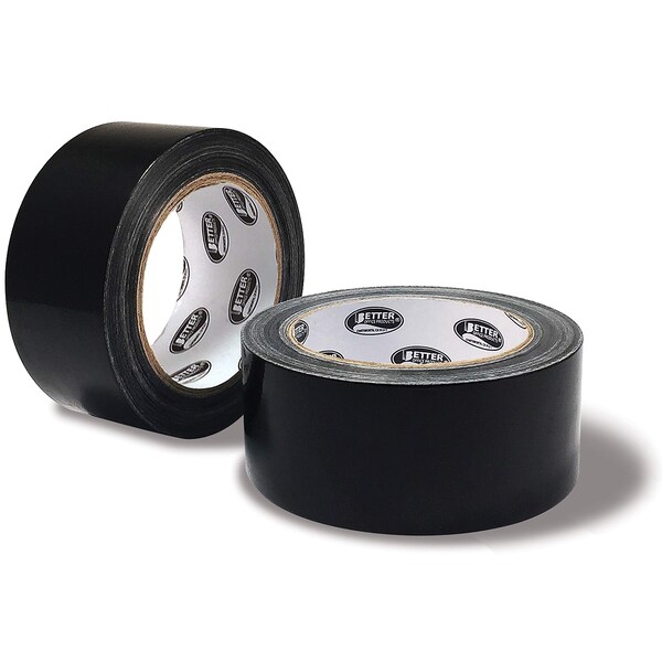 Better Office Products Duct Tape, Heavy Duty, 7.3mil, 1.88 Inch x 30 Yards Per Roll, Easy Tear, Black, 2PK - 40201