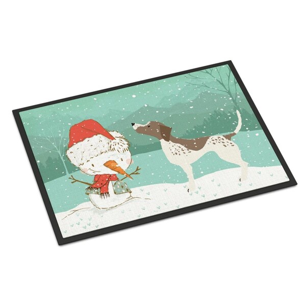Carolines Treasures 18 x 27 in. German Shorthair Snowman Christmas Indoor or Outdoor Mat - CK2045MAT