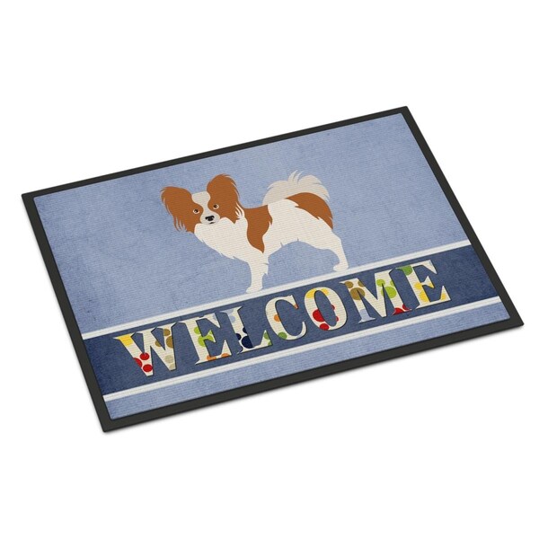 Carolines Treasures Papillon Welcome Indoor or Outdoor Mat - 18 x 27 in. - BB8310MAT