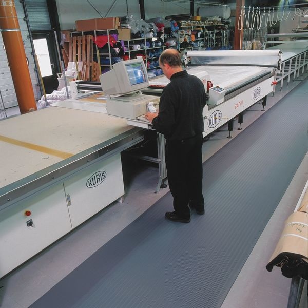 Notrax Antifatigue Mat, 30 ft. L x 3 ft. W, 5/8" Thickness, Closed Cell PVC Foam, Corrugated, Black - 410R0536BL