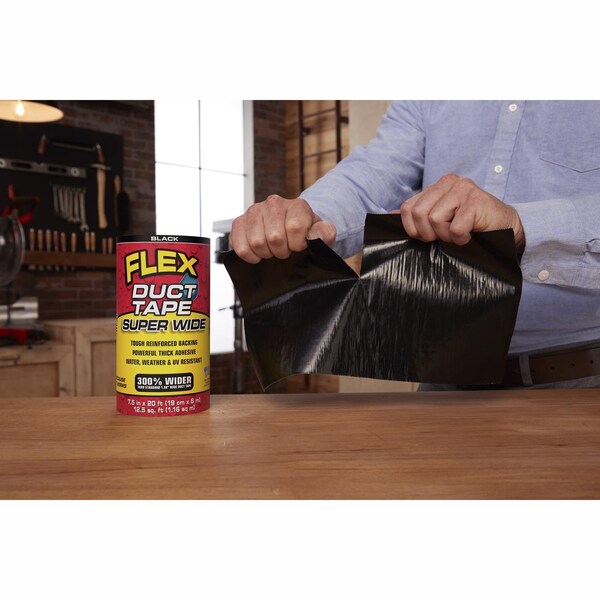 Flex Seal Flex Seal Family of Products Flex Super Wide Duct Tape 7.5 in. W X 20 ft. L Black Duct Tape - DTBLKR7520