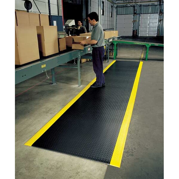 Notrax Antifatigue Mat, 60 ft L x 2 ft W, 1/2 in Thickness, Closed Cell PVC Foam, Diamond Plate - 419R0024BY
