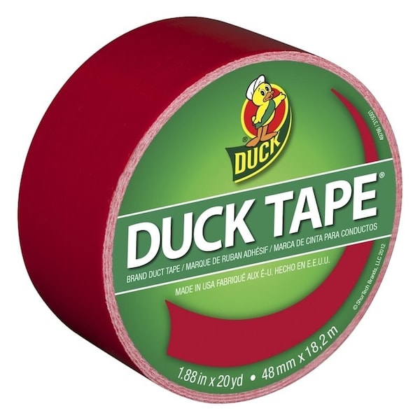 Duck Brand Duct Tape, 20 yd L, 188 in W, Vinyl Backing, Red - 1265014