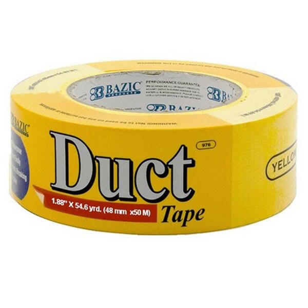 Bazic Products Bazic 1.88-inch X 60 Yards Yellow Duct Tape, 12PK - 976