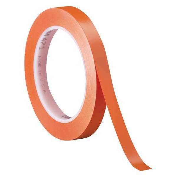 3M Vinyl Tape, 5.2 Mil, 1/4"x36 yds., Orange, PK3 - T9614713PKO