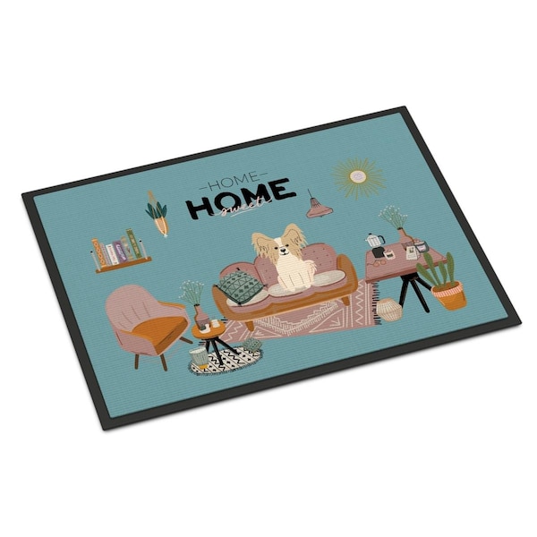 Carolines Treasures 18 x 27 in. Sable White Papillon Sweet Home Indoor or Outdoor Mat - CK7922MAT