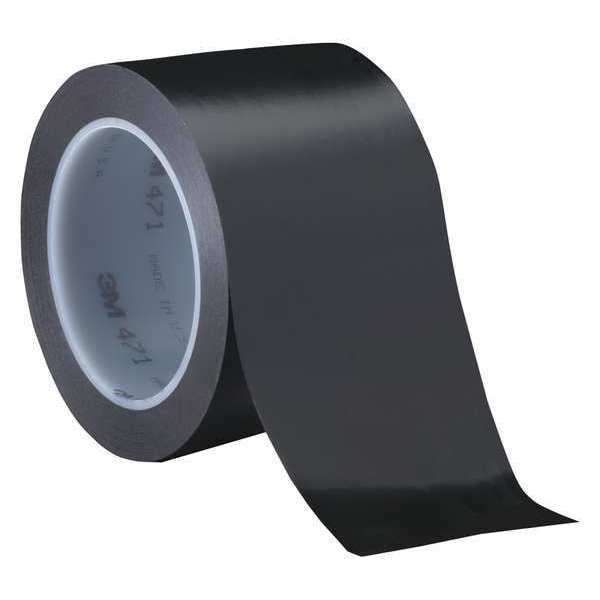 3M Vinyl Tape, 5.2 Mil, 3"x36 yds., Black, PK3 - T9684713PKB