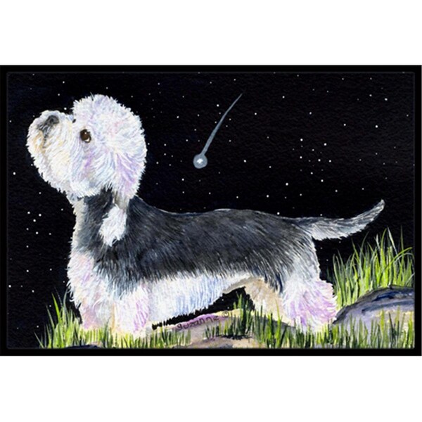 Micasa 18 x 27 in. Starry Night Dandie Dinmont Terrier Indoor & Outdoor Doormat - MI220854