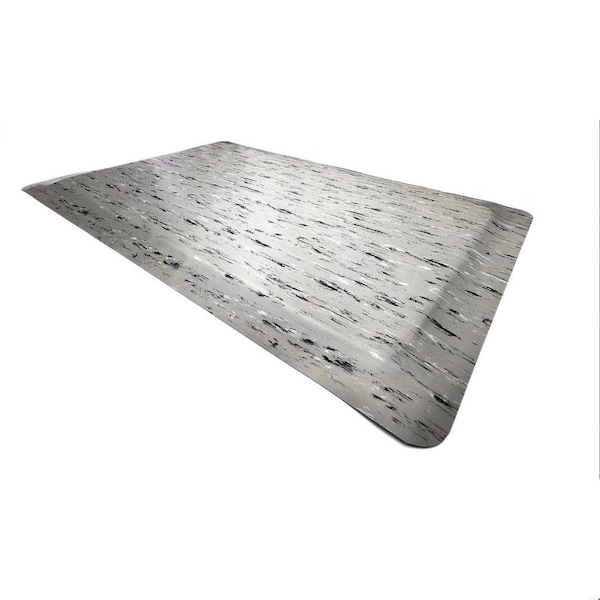 Rhino Mats Antifatigue Mat, 10 ft L x 2 ft W, 1/2 in Thickness, Vinyl, Gray - TT-24120G-12