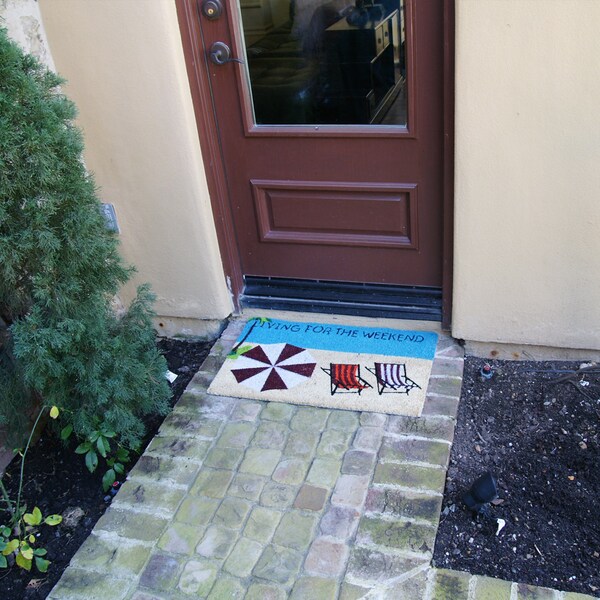 Rubber-Cal "Living for the Weekend" Beach Doormat, 18 by 30-Inch - 10-106-029