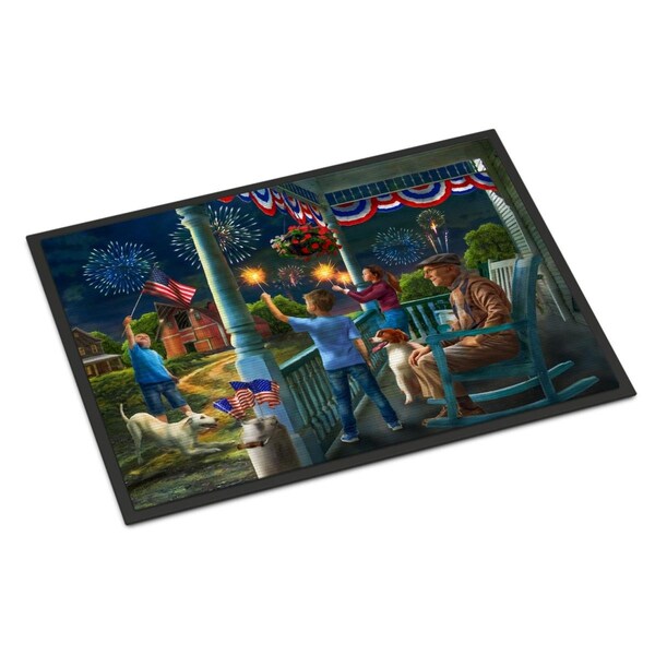 Carolines Treasures 18 x 27 in. 4th of July At Grandpas USA Indoor or Outdoor Mat - PTW2073MAT