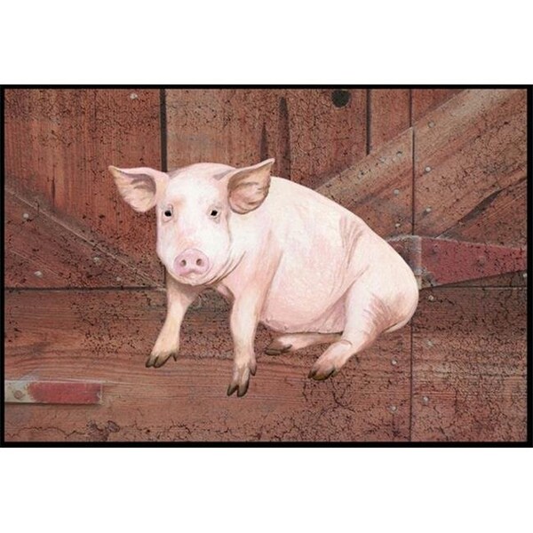 Carolines Treasures Carolines Treasures SB3072MAT Pig at the barn door Indoor or Outdoor Mat - SB3072MAT