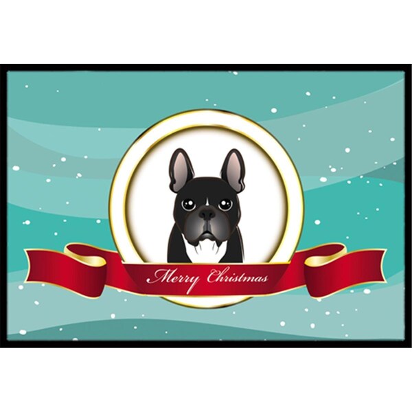 Carolines Treasures French Bulldog Merry Christmas Indoor and Outdoor Mat- 24 x 36 in. - BB1537JMAT