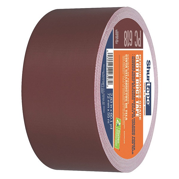 Shurtape Tape, Duct Type, 72mm Duct Tape W - PC 618 BRG-72MM X 55M-16 RLS/CS