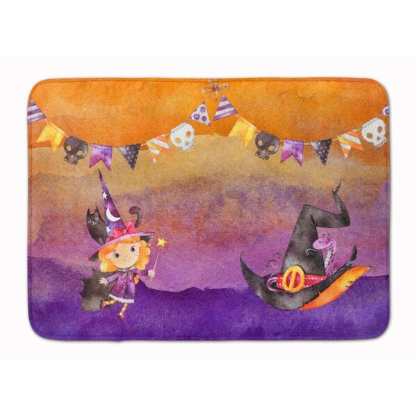 Carolines Treasures Halloween Little Witch Party Machine Washable Memory Foam Mat - BB7462RUG