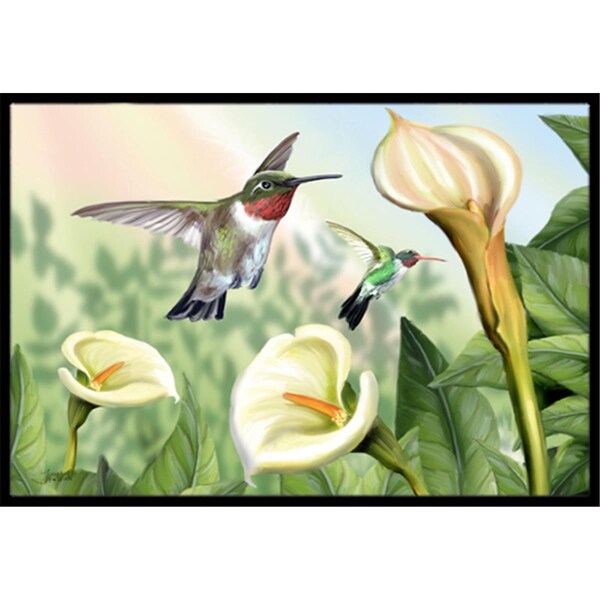 Carolines Treasures Lily And The Hummingbirds Indoor and Outdoor Mat- 18 x 27 in. - PTW2058MAT