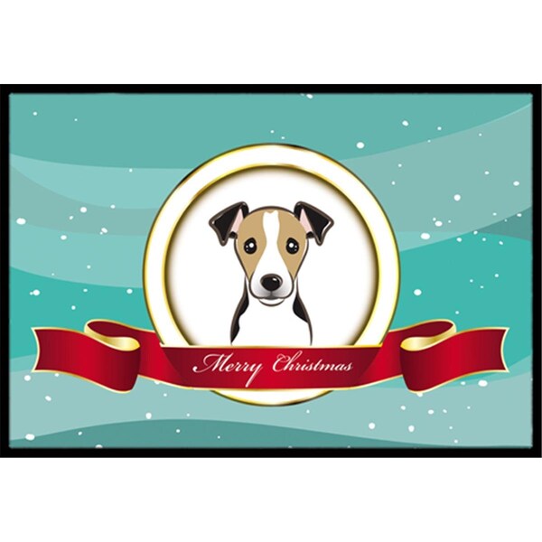 Carolines Treasures Jack Russell Terrier Merry Christmas Indoor and Outdoor Mat- 18 x 27 in. - BB1571MAT