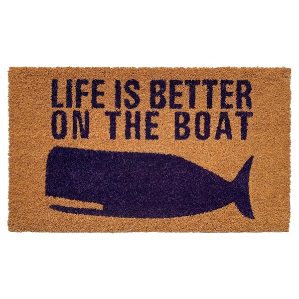 Configuracion 17 x 29 in. Better on the Boat Rectangular Doormat Natural & Black - CO3367122