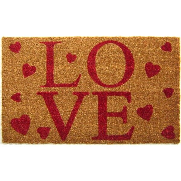 Geo Crafts Geo Crafts G360 Love 18 x 30 in. PVC Vinyl Back with Hearts Doormat - G360 LOVE