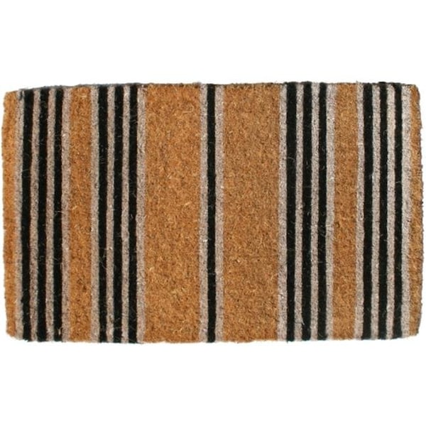 Imports Decor Inc Imports Decor 654TCM Black Stripes Door Welcome Mat - 654TCM