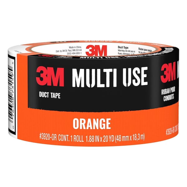 3M Orange Duct Tape 3920-OR, 1.88"x20yd, PK12 - 3920-OR