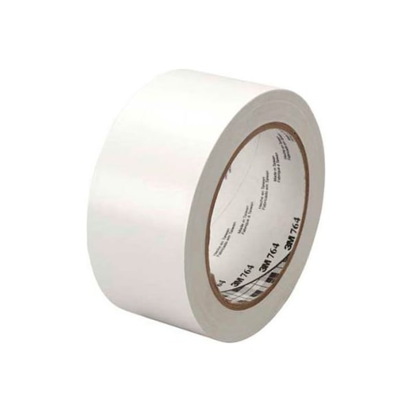 Box Packaging 3M 764 Vinyl White Tape, 2in x 36 Yds, 5 Mil Thick, 6 Rolls/Pk - T967764W6PK