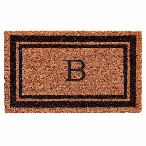 Calloway Mills Monogram Door Mat, Natural, Black, 18 in W x 30 in L - 152961830B