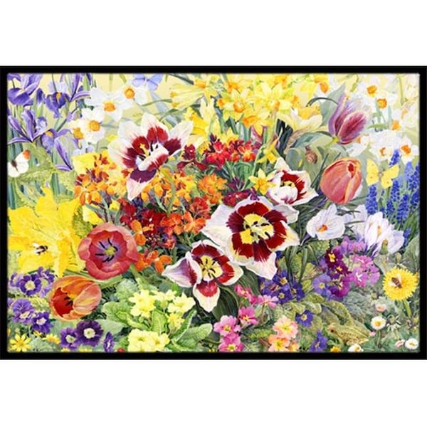 Carolines Treasures Carolines Treasures SASE0954JMAT Spring Floral by Anne Searle Indoor or Outdoor Mat; 24 x 36 - SASE0954JMAT
