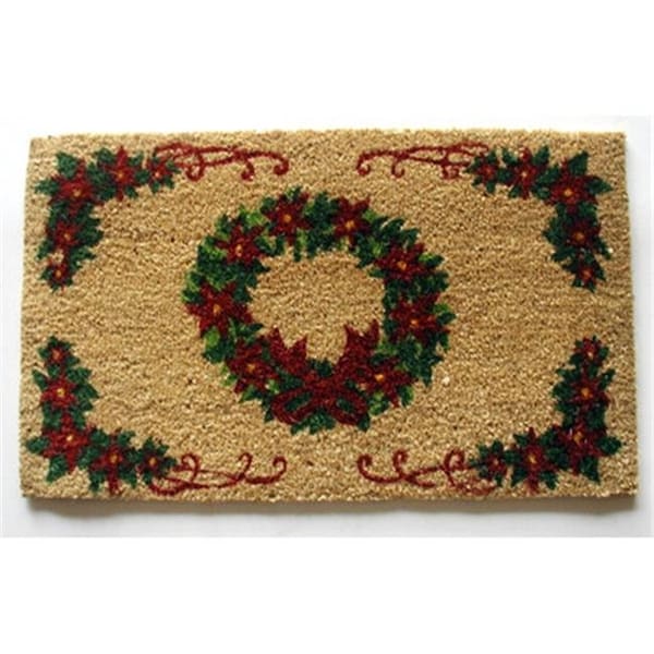 Geo Crafts Geo Crafts G159 WREATH 1 18 x 30 in. PVC Backed with Poinsettia Border - G159 WREATH 1