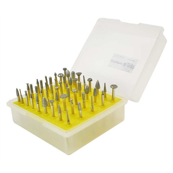 Big Horn 50-Pieces 1/8 Inch Shank Diamond Coated Mounted Points - Small - 19399