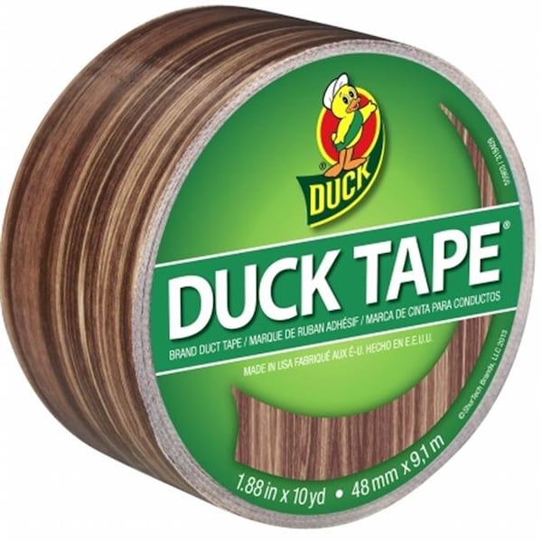 Shurtech Brands Patterned Duck Tape 1.88"X10yd-Woodgrain - PDT-83051
