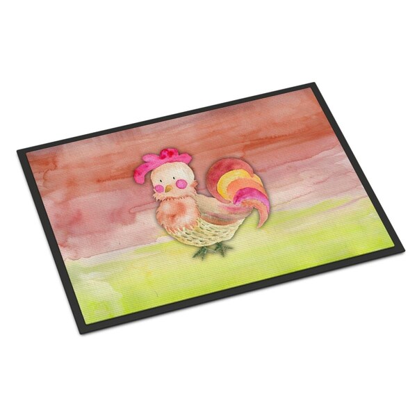 Carolines Treasures 18 x 27 in. Rooster Watercolor Indoor or Outdoor Mat - BB7417MAT