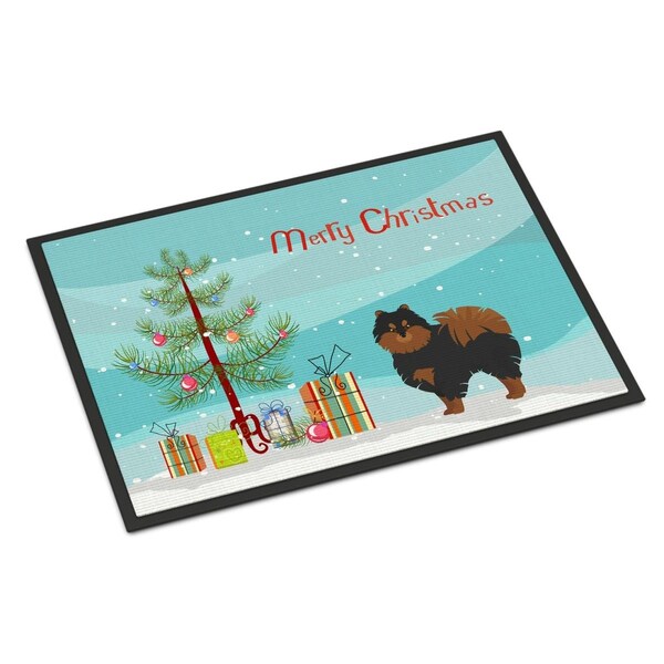 Carolines Treasures 24 x 36 in. Pomeranian Christmas Tree Indoor or Outdoor Mat - CK3477JMAT